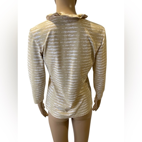 J McLaughlin Stylish Tan and White Women's Top size S - Picture 4 of 5